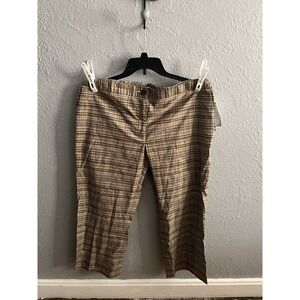Liz golf Audra Tan Plaid Capris Size 16‎ Womens